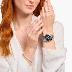 Flash Sale Automatikuhr mit 36 mm und Lilienemblem silberfarben Damen Uhren|Damenuhren